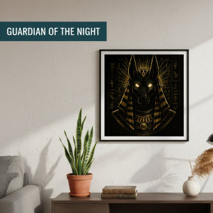 Golden Anubis Egyptian God Poster