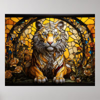 *~* Golden AP68 TIGER Fantasy Stained Glass 5:4