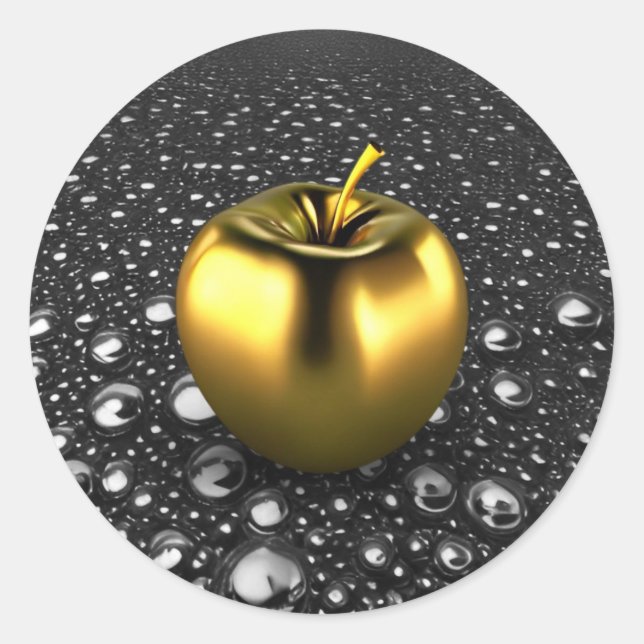Golden Apple Classic Round Sticker (Front)