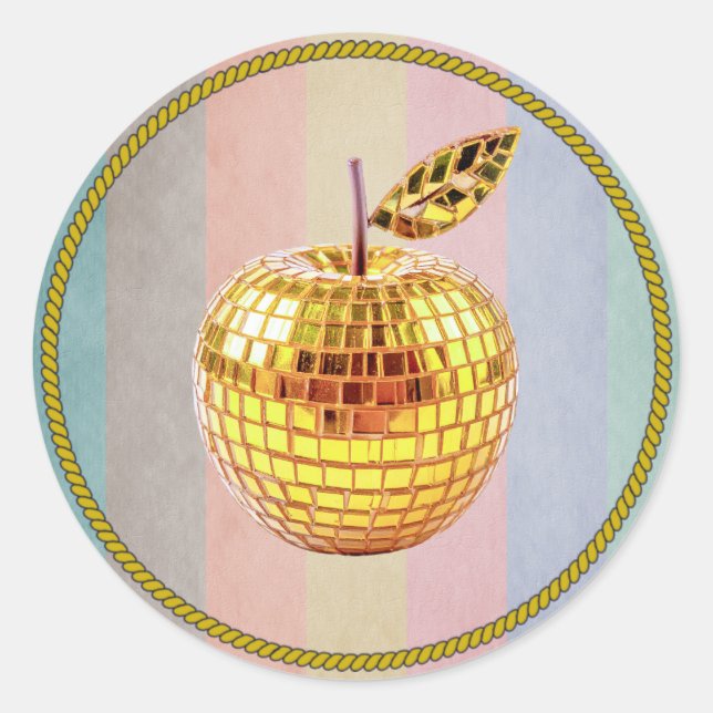 Golden Apple Classic Round Sticker (Front)