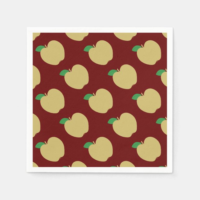 Golden Apple on Red Napkin (Front)