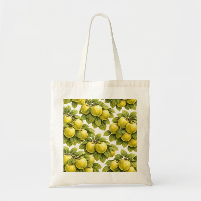 Golden Apple Pattern Tote Bag (Front)
