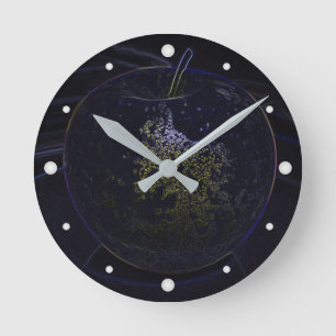 golden apple round clock