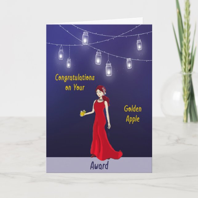 Golden Apple Teacher's Award Congratulations Card (Front)