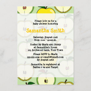 Golden Apple Themed Baby Shower Invitation