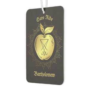 Golden Apple With Symbol Of Magic Persoalized Car Air Freshener