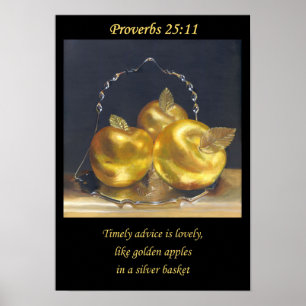 Golden Apples. Christian poster A3