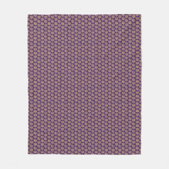 Golden Apples Pattern Purple Fleece Blanket (Front)