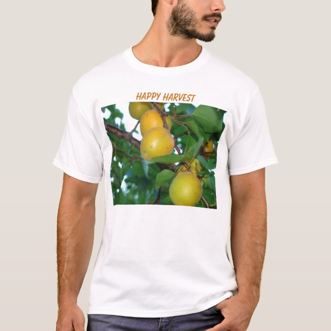 Golden Apricots, HAPPY HARVEST T-Shirt (Front)
