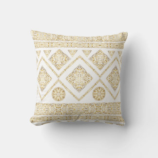 Golden arabic pattern cushion