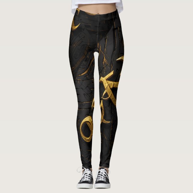 Golden Arcane Symbol Leggings (Front)