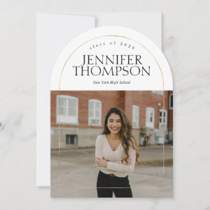 Golden Arch Minimalist Modern Graduation Invitation