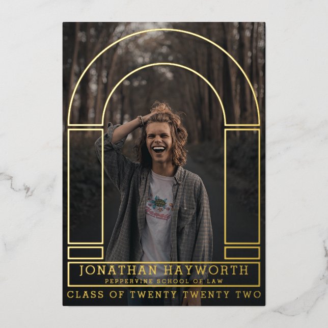 Golden Arches Graduation Foil Invitation (Front)