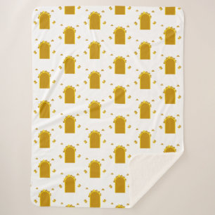 Golden Archway Portal – Minimalist Abstract Sherpa Blanket