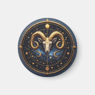 Golden Aries Zodiac Shield Magnet