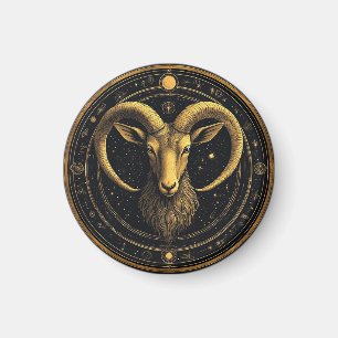 Golden Aries Zodiac Shield Magnet