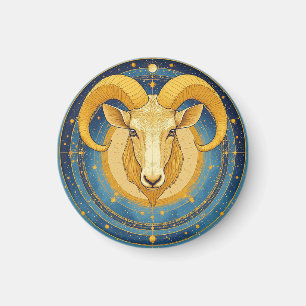 Golden Aries Zodiac Shield Magnet