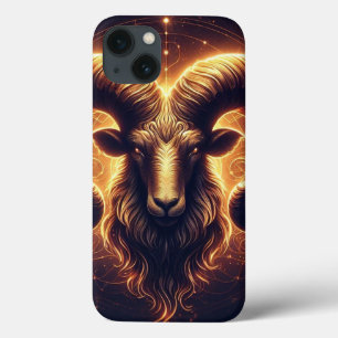 Golden Aries Zodiac Symbol iPhone 13 Case