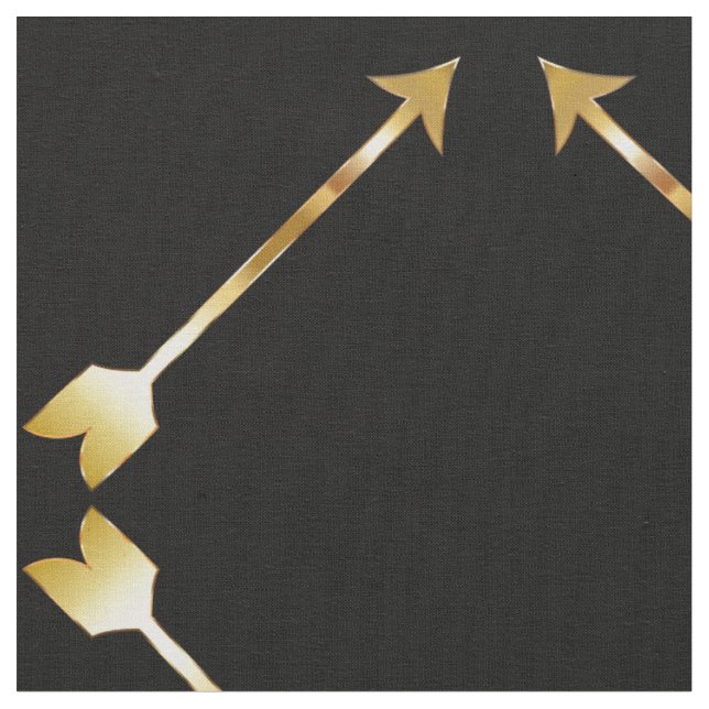 Golden Arrow Fabric,Black Fabric (Close Up)