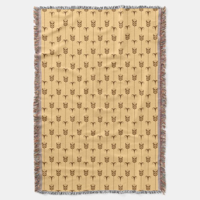 Golden Arrow Geometric Pattern Throw Blanket (Front Vertical)