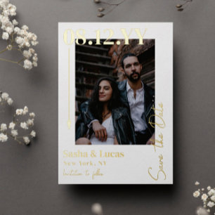 Golden Arrow Typography Photo Save The Date