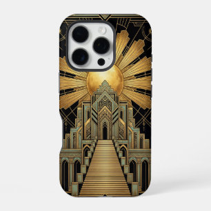 Golden Art Deco iPhone 16 Pro Case