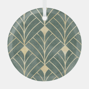 Golden Art Deco: Luxurious Seamless Style Glass Tree Decoration
