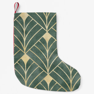 Golden Art Deco: Luxurious Seamless Style Small Christmas Stocking