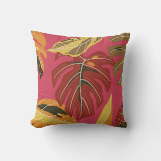 Golden Art Deco Nature Wallpaper Cushion