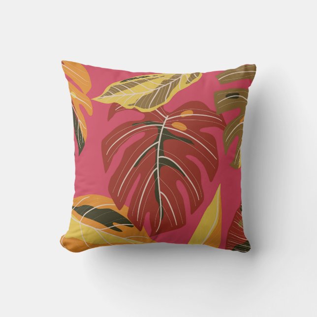 Golden Art Deco Nature Wallpaper Cushion (Front)