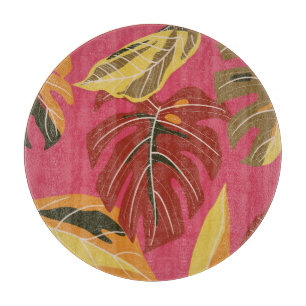 Golden Art Deco Nature Wallpaper Cutting Board