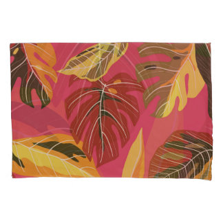 Golden Art Deco Nature Wallpaper Pillowcase