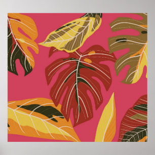 Golden Art Deco Nature Wallpaper Poster