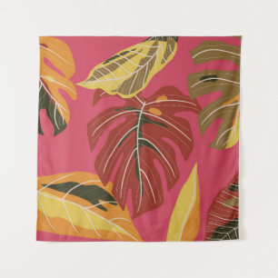 Golden Art Deco Nature Wallpaper Tapestry