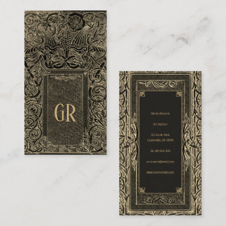 Golden Art Deco with your Monogram Business Card