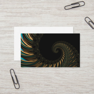 golden artistic Spiral Spin, modern fractal art Business Card