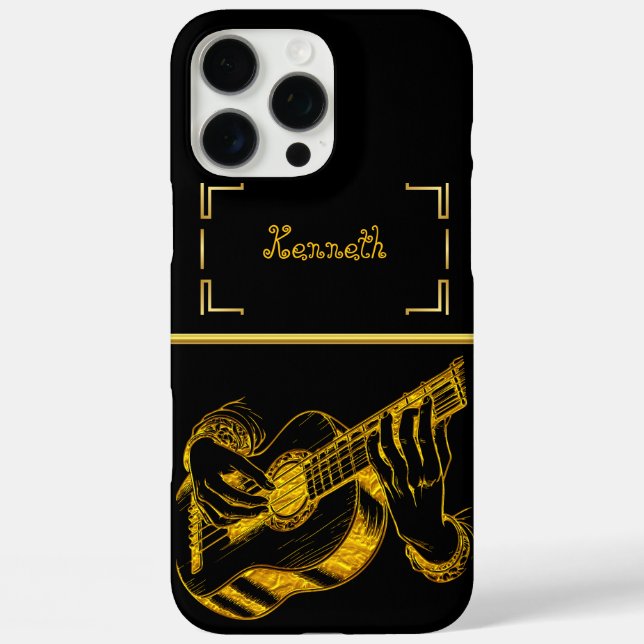 Golden Artistry in Guitar Beauty Case-Mate iPhone Case (Back)