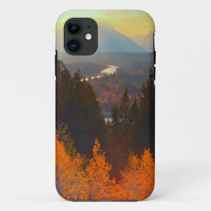 Golden Aspens Above Snake River At Sunset iPhone 11 Case