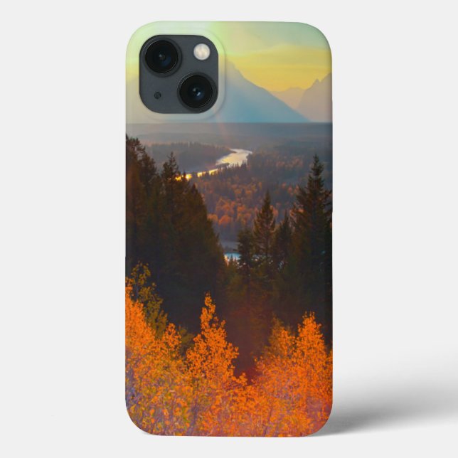 Golden Aspens Above Snake River At Sunset Case-Mate iPhone Case (Back)