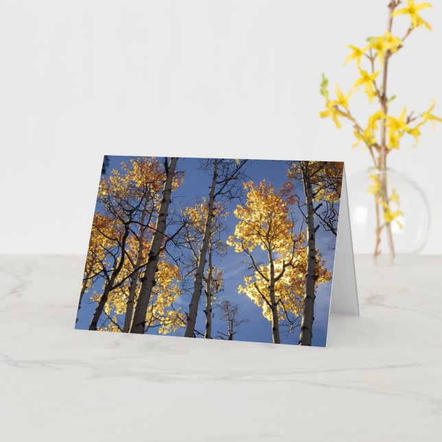 Golden Aspens Foil Greeting Card (Yellow Flower)
