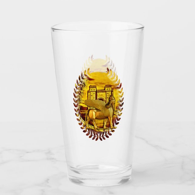 Golden Assyria Glass Cup (Front)