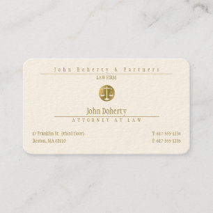 Golden Attorney at Law   Modern Law Firm Business Card