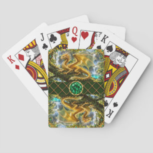 Golden Aura Dragon Playing Cards