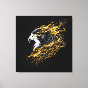Golden Aura" Falcon Majestic Wall Art