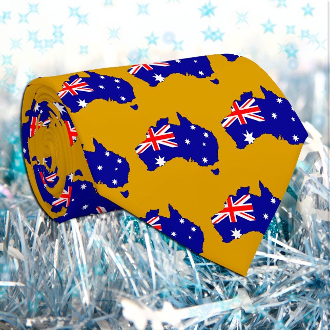 Golden Australia fashion Tie, Australian Flag Tie (Creator Uploaded)