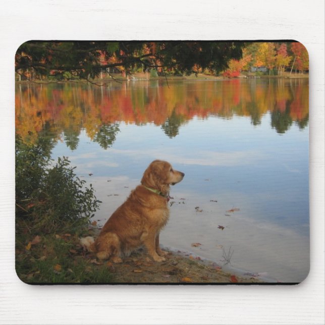 Golden Autumn at the Lake Mouse Mat (Front)