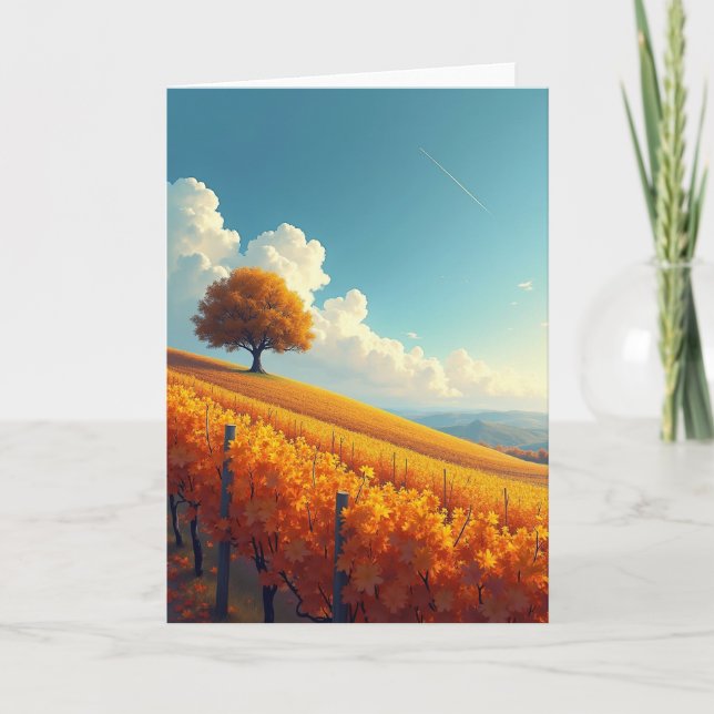 Golden Autumn Birthday Card (Front)