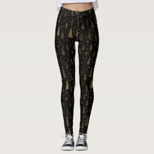 Golden Autumn Christmas Botanical Pattern (2) Leggings