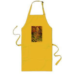 Golden Autumn Fern Leaf Specimen Long Apron