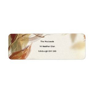 Golden Autumn Floral Return Address Label